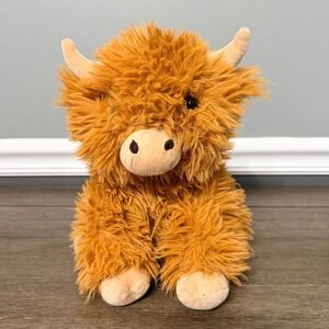 Ploofs Highland Cow Plush Stuffed Animal Toy Orange Fluffy Cute Kids Gift